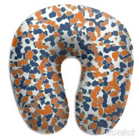 Travel Pillow Abstract Spots Orange Version Memory Foam U Neck Pillow for Lightweight Support in Airplane Car Train Bus - B07V3WTS17